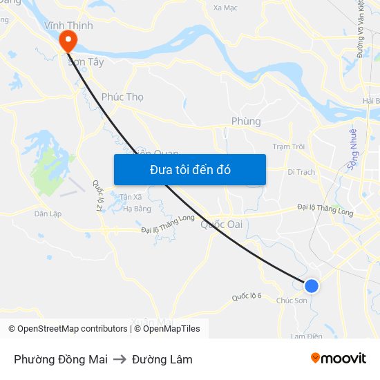 Phường Đồng Mai to Đường Lâm map