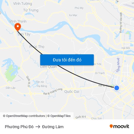 Phường Phú Đô to Đường Lâm map