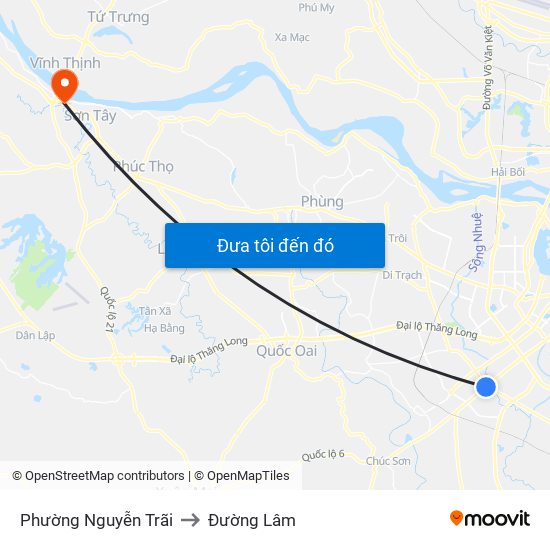 Phường Nguyễn Trãi to Đường Lâm map