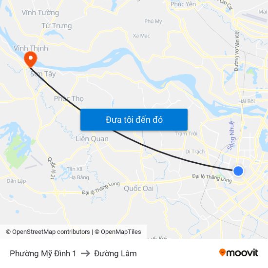 Phường Mỹ Đình 1 to Đường Lâm map