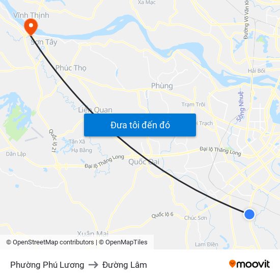 Phường Phú Lương to Đường Lâm map