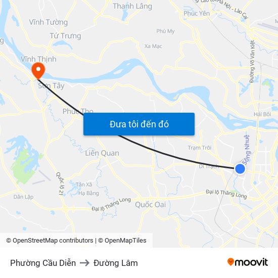 Phường Cầu Diễn to Đường Lâm map