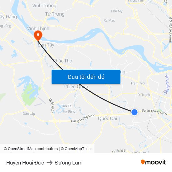 Huyện Hoài Đức to Đường Lâm map