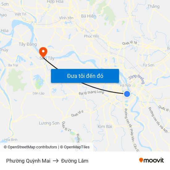 Phường Quỳnh Mai to Đường Lâm map