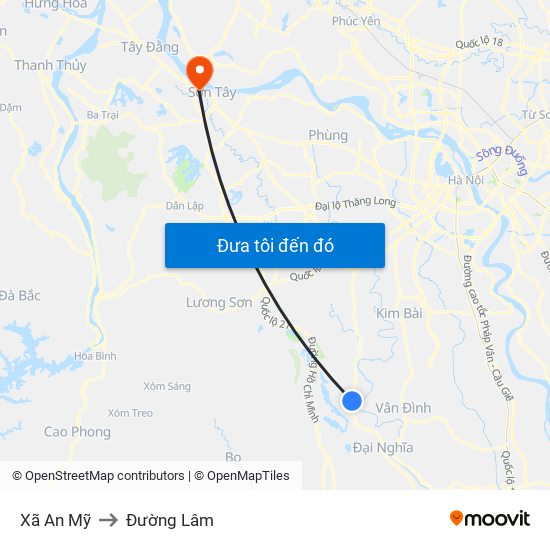 Xã An Mỹ to Đường Lâm map