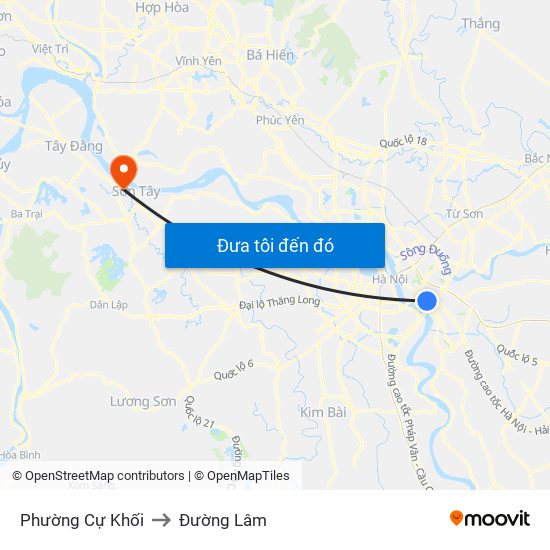 Phường Cự Khối to Đường Lâm map