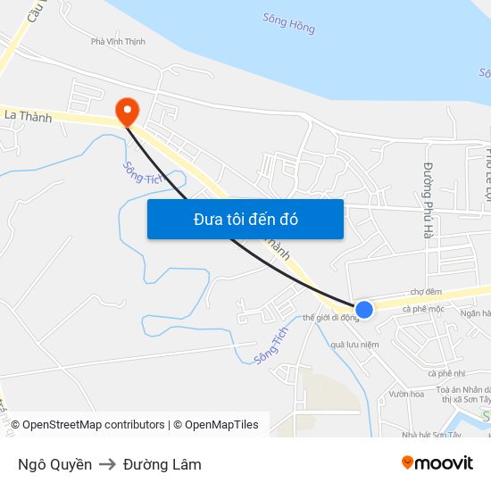 Ngô Quyền to Đường Lâm map