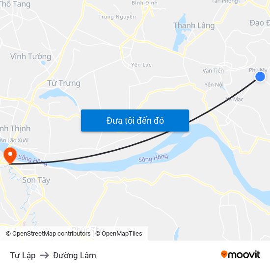 Tự Lập to Đường Lâm map