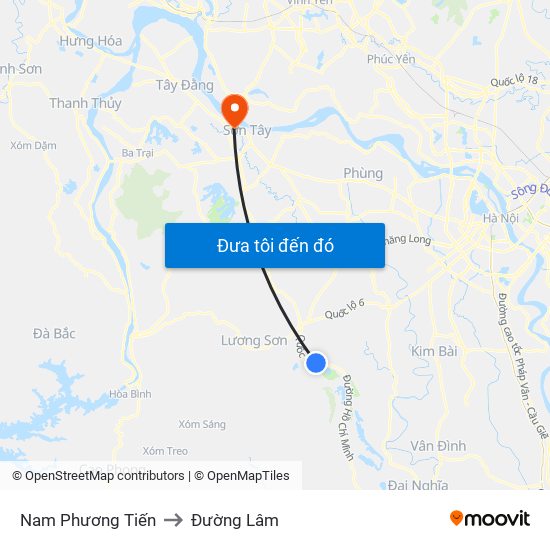 Nam Phương Tiến to Đường Lâm map