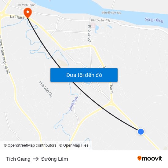 Tích Giang to Đường Lâm map