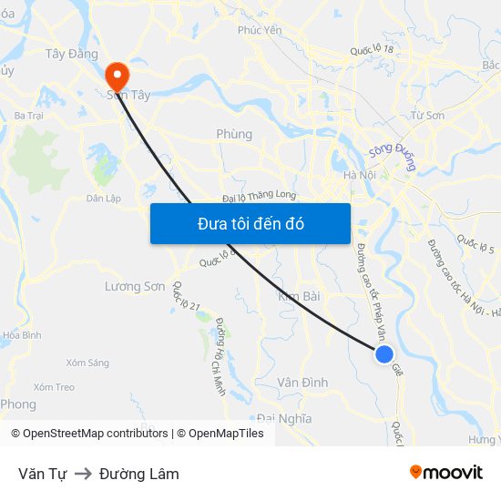 Văn Tự to Đường Lâm map