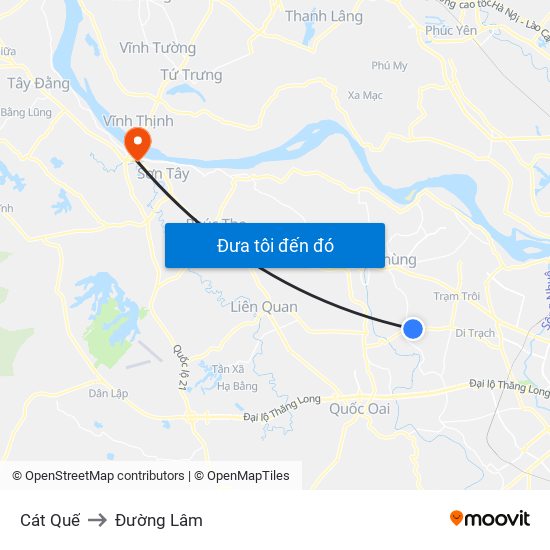 Cát Quế to Đường Lâm map