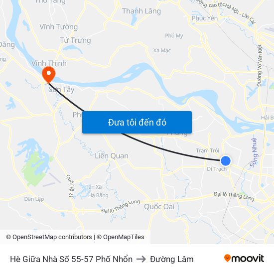 Hè Giữa Nhà Số 55-57 Phố Nhổn to Đường Lâm map