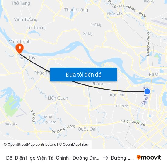 Đối Diện Học Viện Tài Chính - Đường Đức Thắng to Đường Lâm map