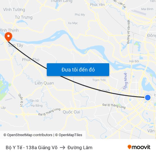 Bộ Y Tế - 138a Giảng Võ to Đường Lâm map