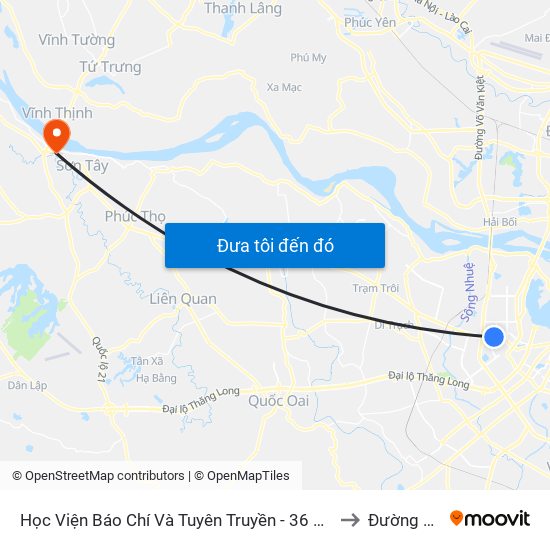 Học Viện Báo Chí Và Tuyên Truyền - 36 Xuân Thủy to Đường Lâm map