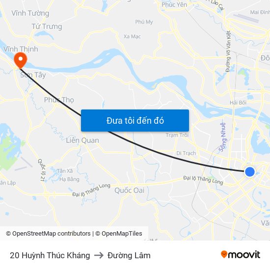 20 Huỳnh Thúc Kháng to Đường Lâm map