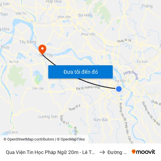 Qua Viện Tin Học Pháp Ngữ 20m - Lê Thanh Nghị to Đường Lâm map