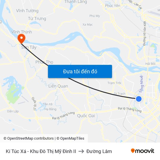 Kí Túc Xá - Khu Đô Thị Mỹ Đình II to Đường Lâm map