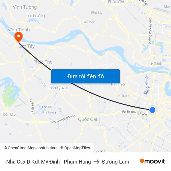 Nhà Ct5-D Kđt Mỹ Đình - Phạm Hùng to Đường Lâm map