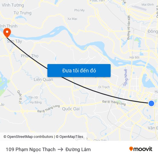 109 Phạm Ngọc Thạch to Đường Lâm map