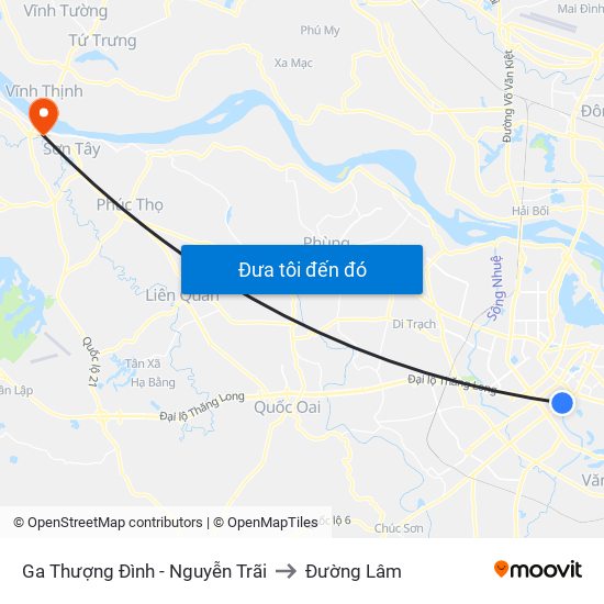 Ga Thượng Đình - Nguyễn Trãi to Đường Lâm map