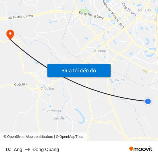 Đại Áng to Đồng Quang map
