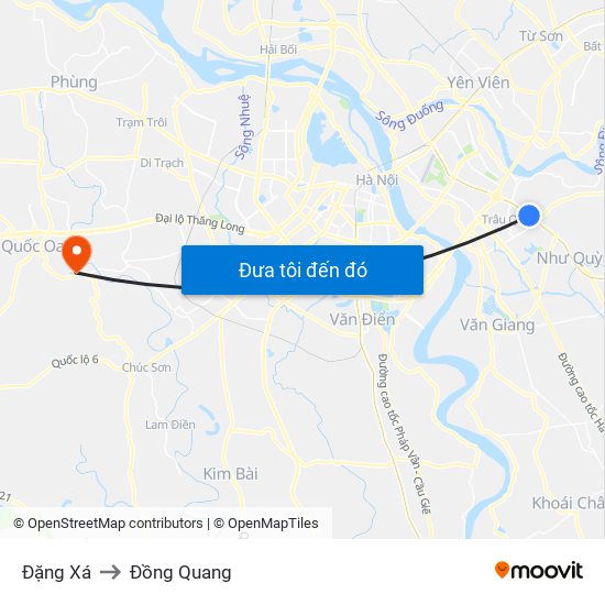 Đặng Xá to Đồng Quang map