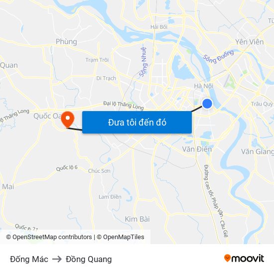 Đống Mác to Đồng Quang map