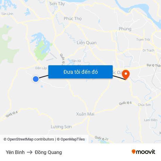 Yên Bình to Đồng Quang map