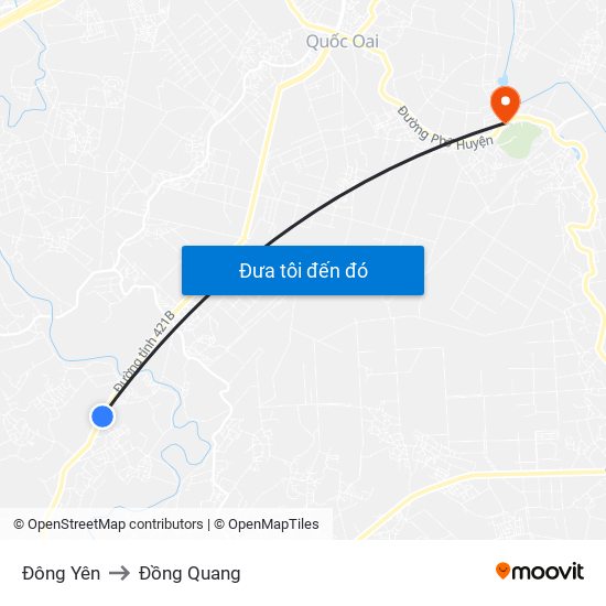 Đông Yên to Đồng Quang map
