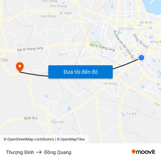 Thượng Đình to Đồng Quang map