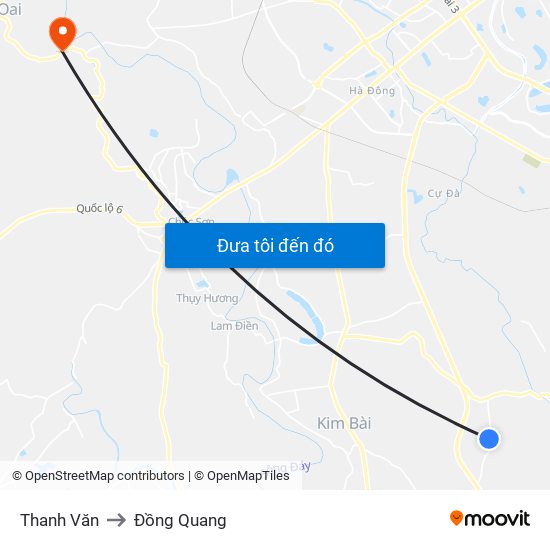 Thanh Văn to Đồng Quang map
