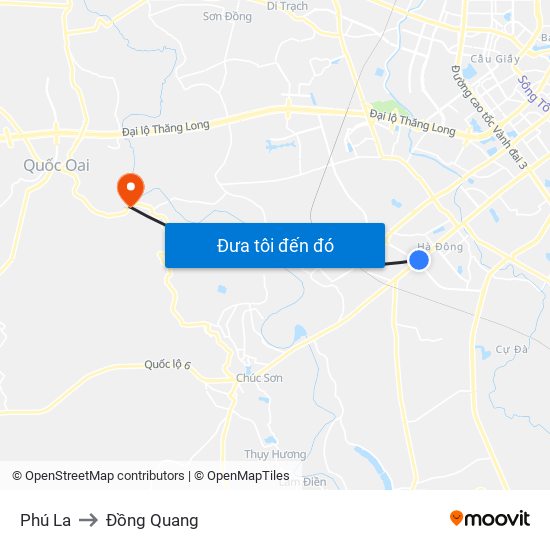 Phú La to Đồng Quang map