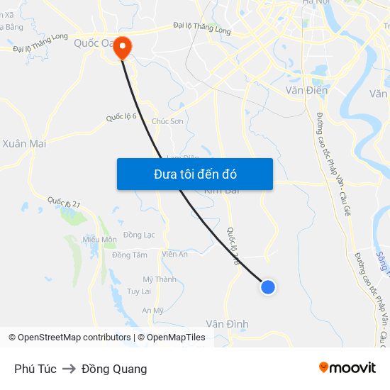 Phú Túc to Đồng Quang map