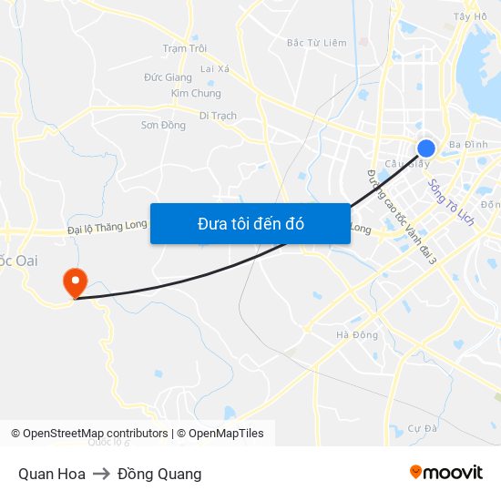 Quan Hoa to Đồng Quang map