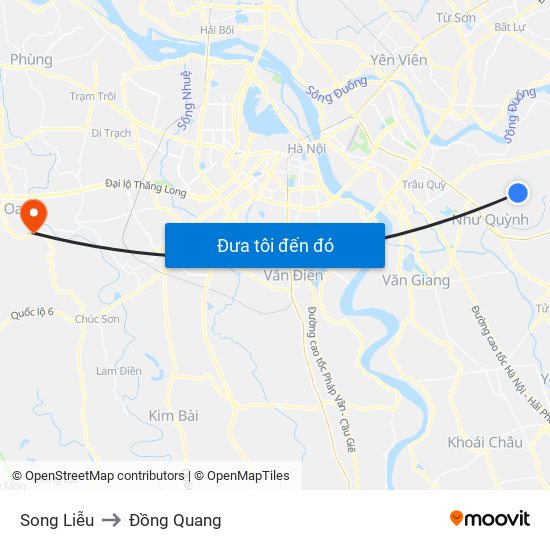 Song Liễu to Đồng Quang map