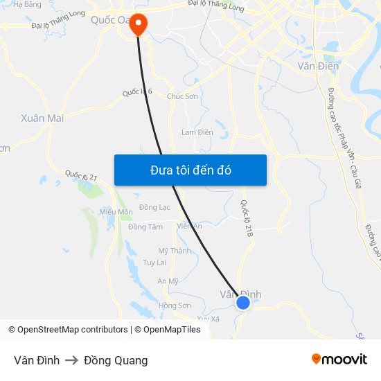 Vân Đình to Đồng Quang map