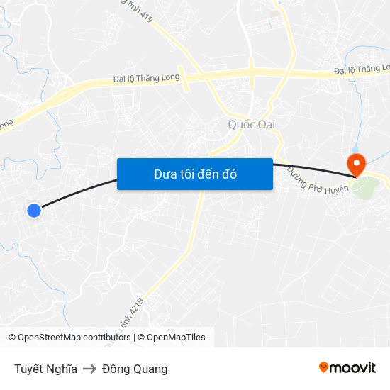 Tuyết Nghĩa to Đồng Quang map