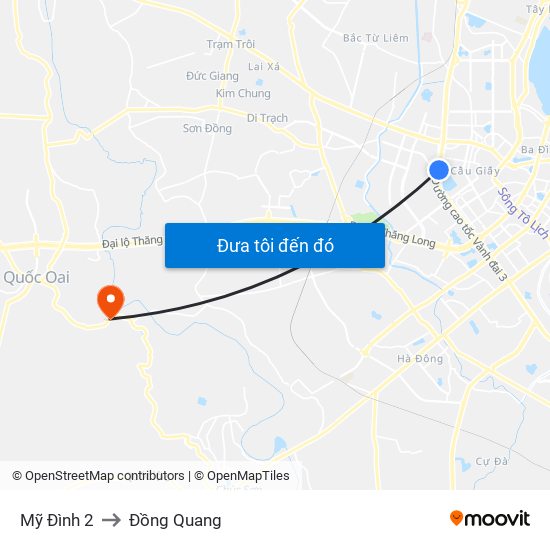 Mỹ Đình 2 to Đồng Quang map