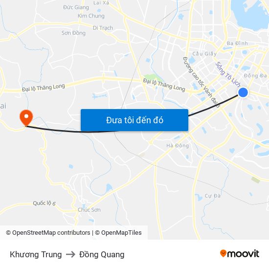 Khương Trung to Đồng Quang map