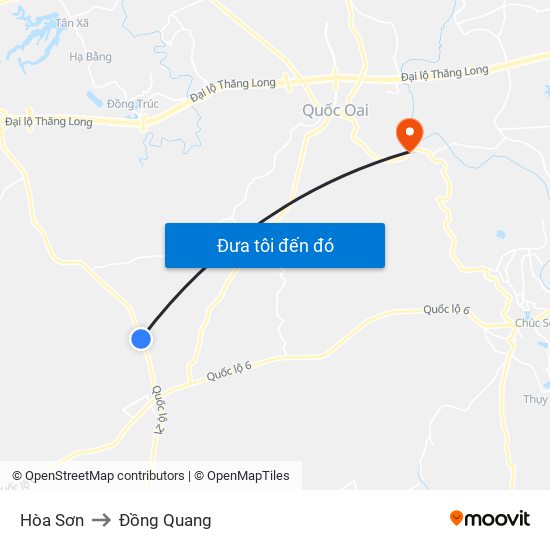 Hòa Sơn to Đồng Quang map