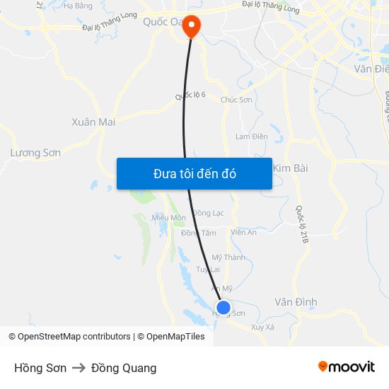 Hồng Sơn to Đồng Quang map