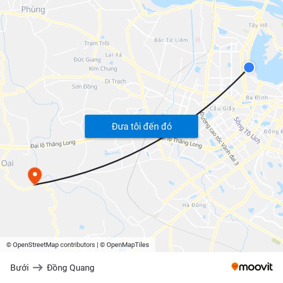Bưởi to Đồng Quang map