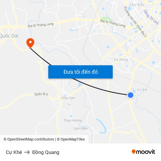 Cự Khê to Đồng Quang map