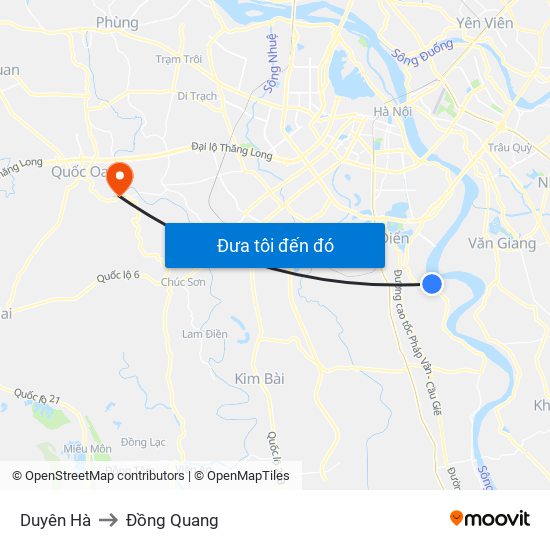 Duyên Hà to Đồng Quang map