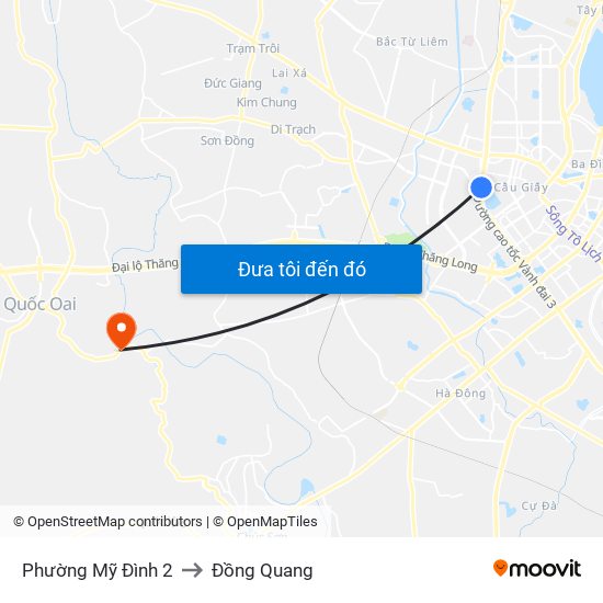 Phường Mỹ Đình 2 to Đồng Quang map