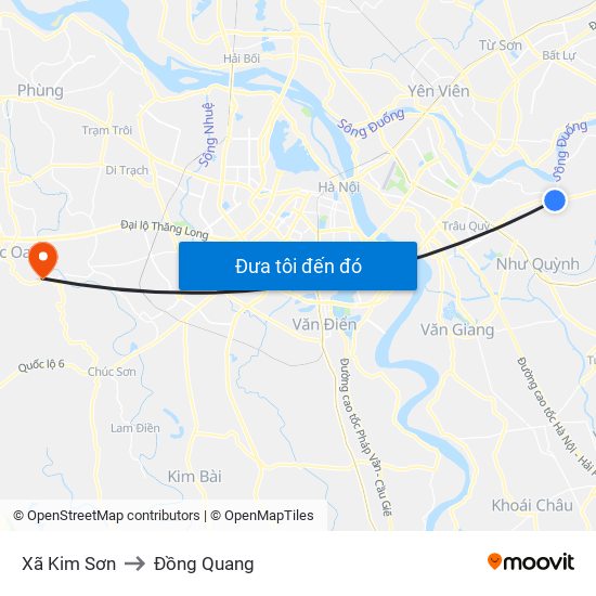 Xã Kim Sơn to Đồng Quang map