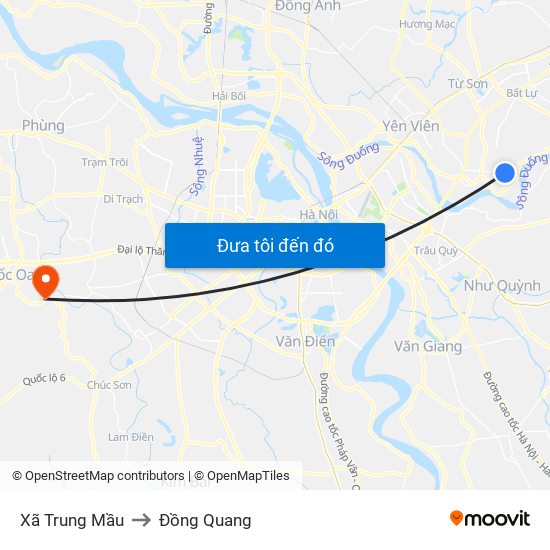 Xã Trung Mầu to Đồng Quang map