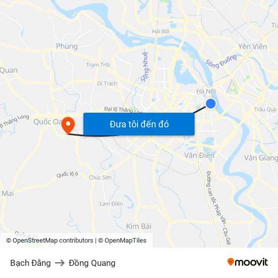 Bạch Đằng to Đồng Quang map